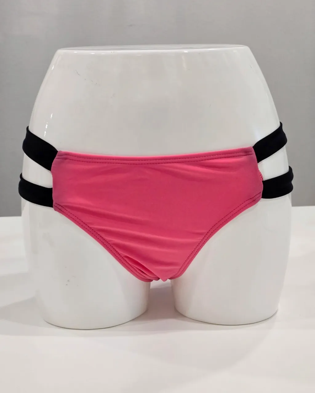 Hot Pink & Black Bikini Bottoms | Back Bow Detail XL NWT — photo 2
